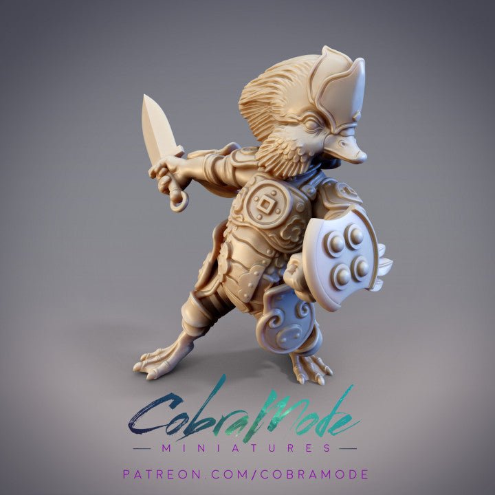 Silver Rush, YuanYang Mandarin Duck Guard - Single Roleplaying Miniature for D&D or Pathfinder - 32mm Scale Resin 3D Print - Cobramode - Gootzy Gaming