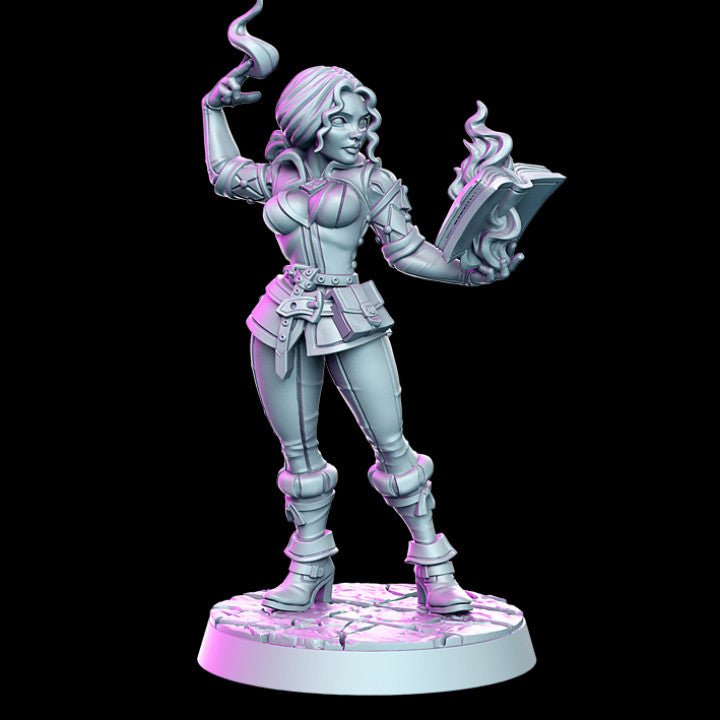 Silvi, Young Wizard's Apprentice - Single Roleplaying Miniature for D&D or Pathfinder - 32mm Scale Resin 3D Print - RN EStudios - Gootzy Gaming