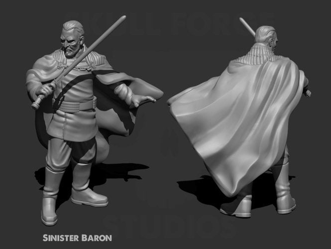 Sinister Baron Miniature - SW Legion Compatible (38 - 40mm tall) Resin 3D Print - Skullforge Studios - Gootzy Gaming