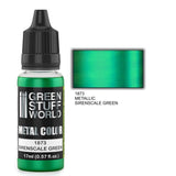 Sirenscale Green - Green Metallic Paint - Green Stuff World - 17 mL Dropper Bottle - Gootzy Gaming