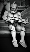 Sitting Clone Trooper Pilot Miniature - SW Legion Compatible (38 - 40mm tall) Multi - Piece Resin 3D Print - Dark Fire Designs - Gootzy Gaming
