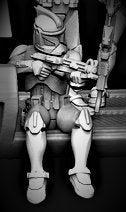 Sitting Clone Trooper Pilot Miniature - SW Legion Compatible (38-40mm tall) Multi-Piece Resin 3D Print - Dark Fire Designs - Gootzy Gaming