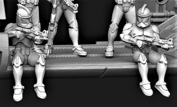 Sitting Clone Trooper Pilot Miniature - SW Legion Compatible (38 - 40mm tall) Multi - Piece Resin 3D Print - Dark Fire Designs - Gootzy Gaming
