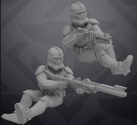 Sitting Genetic Trooper Miniature - SW Legion Compatible (38-40mm tall) Resin 3D Print - Skullforge Studios - Gootzy Gaming