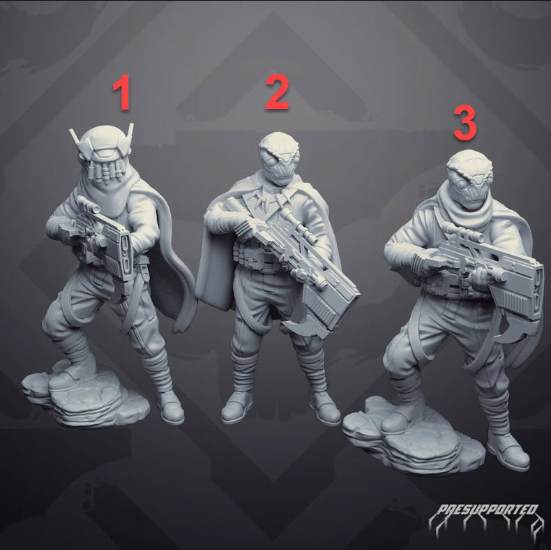 Sky Raider 6 Cloaked Alien Heavy Gunner - SW Legion Compatible Miniature (38-40mm tall) High Quality 8k Resin 3D Print - Skullforge Studios - Gootzy Gaming