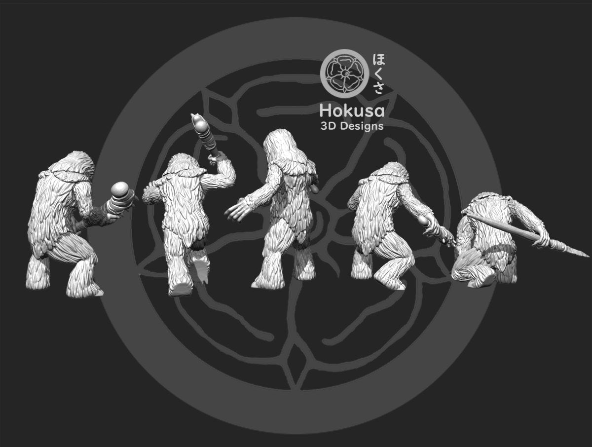 Snow Alien Infantry Squad - 5 Mini Bundle - SW Legion Compatible (38-40mm tall) Resin Multi-Piece 3D Print - Hokusa Designs - Gootzy Gaming