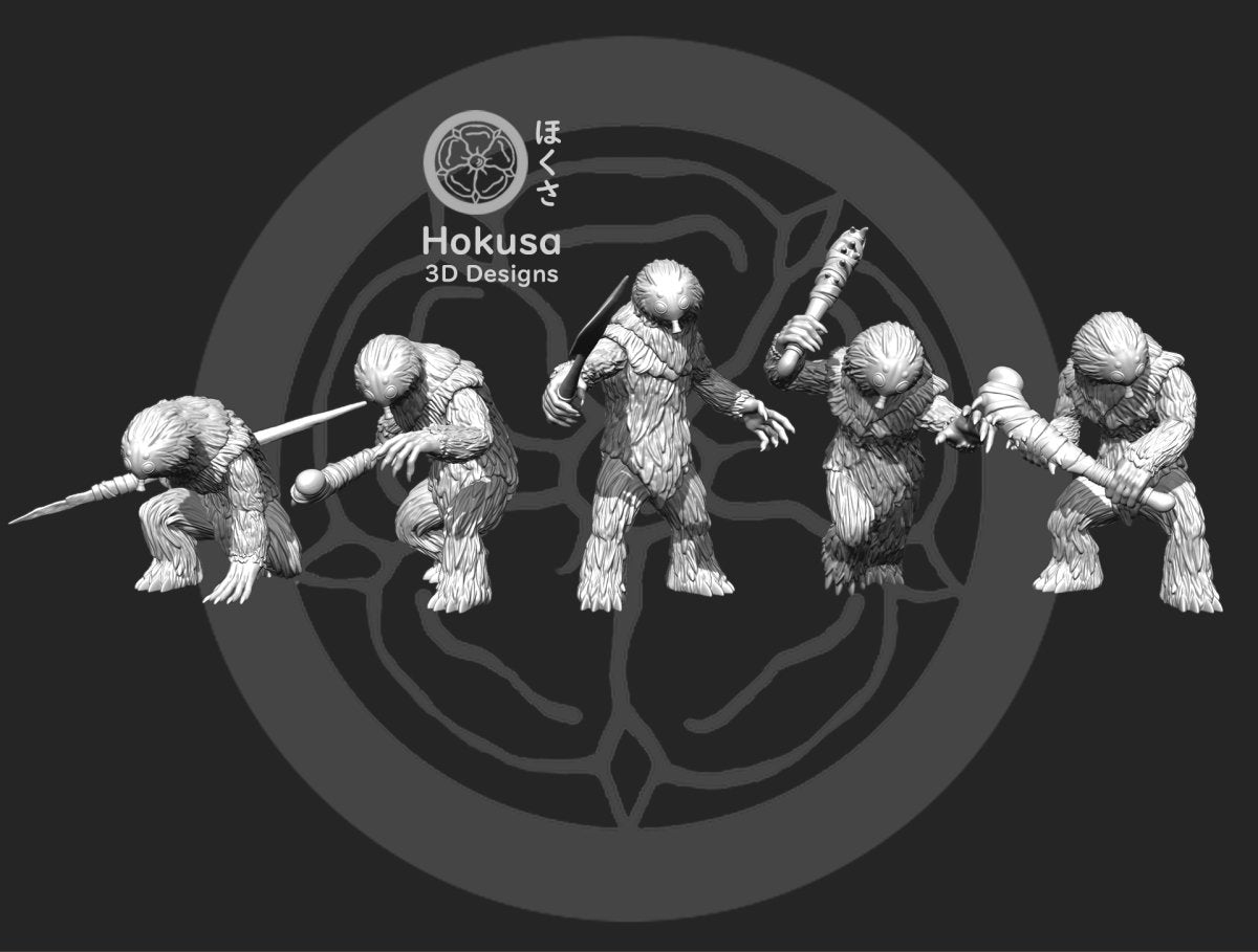 Snow Alien Infantry Squad - 5 Mini Bundle - SW Legion Compatible (38-40mm tall) Resin Multi-Piece 3D Print - Hokusa Designs - Gootzy Gaming
