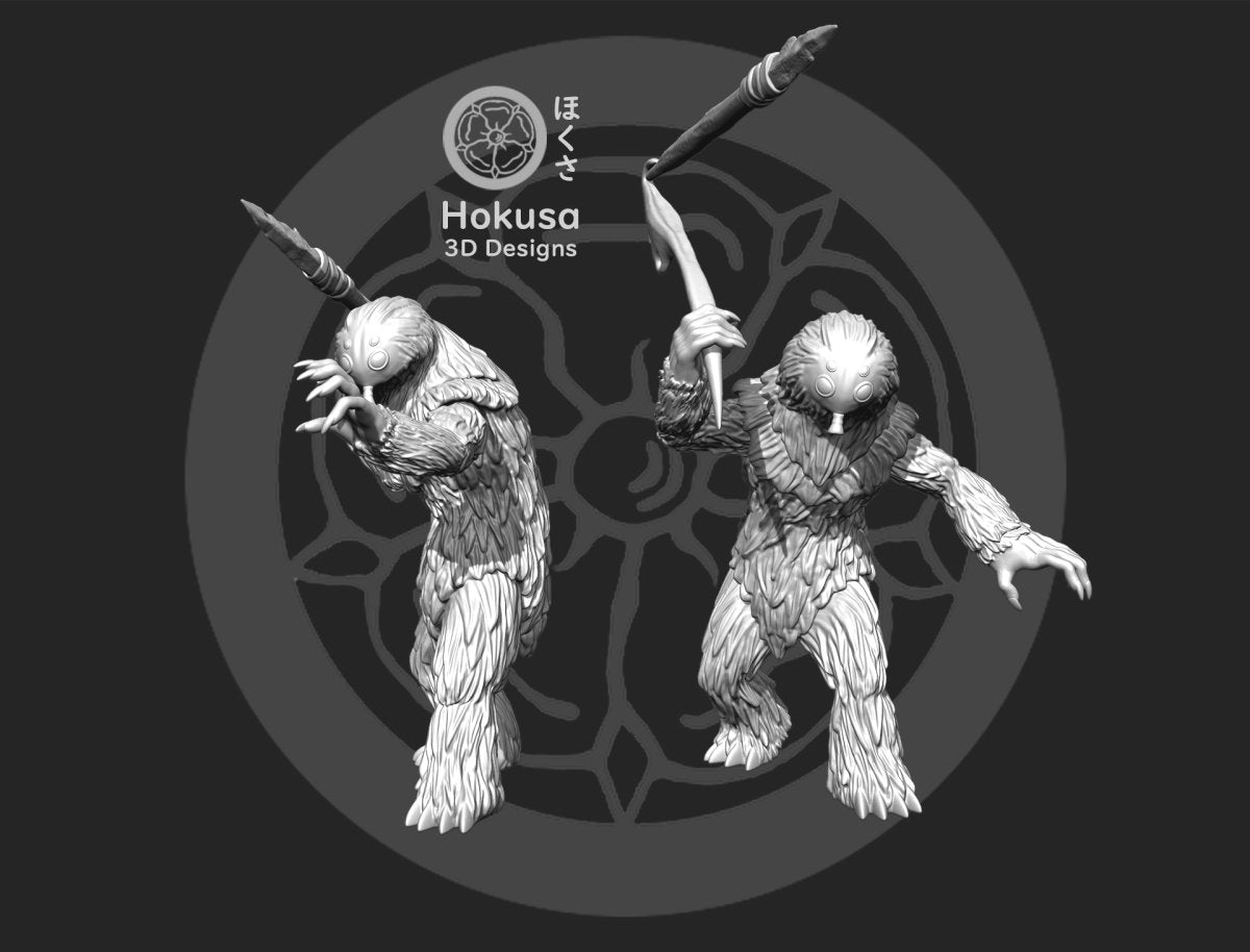 Snow Alien Spear Warriors - 2 Mini Bundle - SW Legion Compatible (38-40mm tall) Resin Multi-Piece 3D Print - Hokusa Designs - Gootzy Gaming