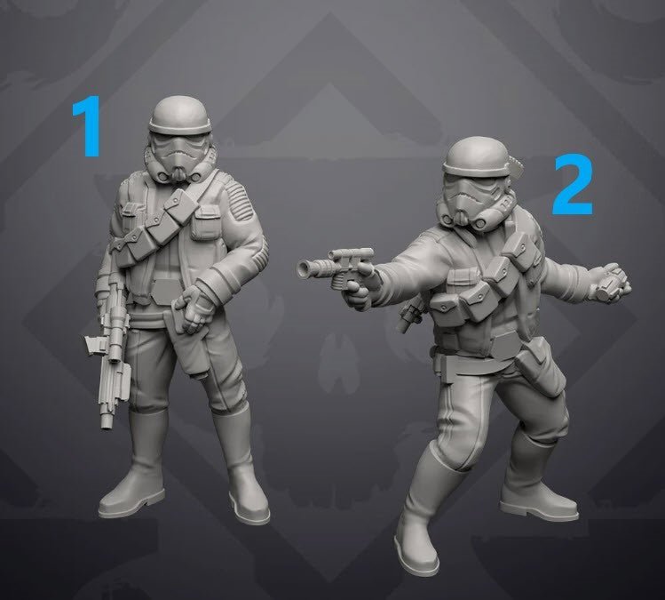 Soldier X, Authority Remnant Trooper Officer - Single Miniature - SW Legion Compatible (38 - 40mm tall) Resin 3D Print - Skullforge Studios - Gootzy Gaming