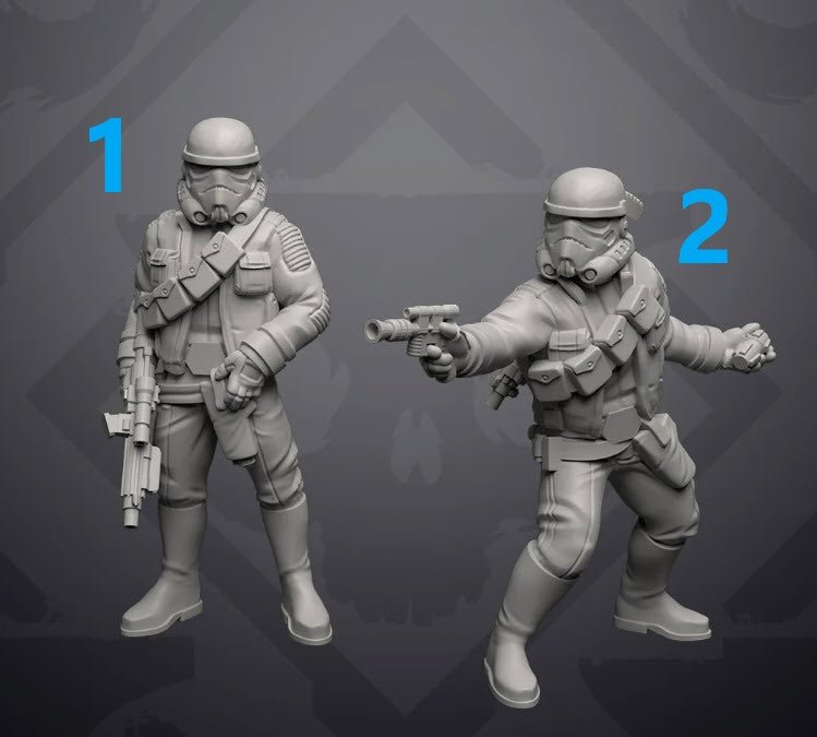 Soldier X, Authority Remnant Trooper Officer- Single Miniature - SW Legion Compatible (38-40mm tall) Resin 3D Print - Skullforge Studios - Gootzy Gaming