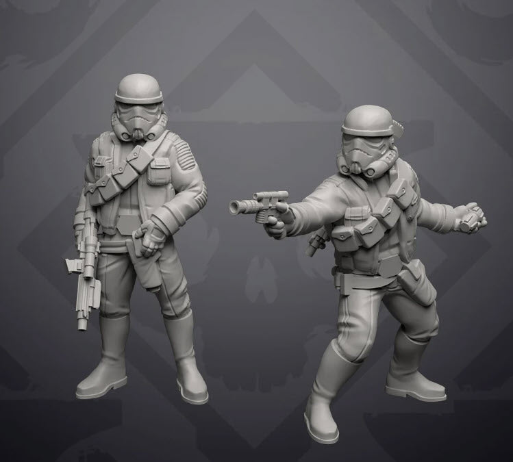 Soldier X, Authority Remnant Trooper Officer- Single Miniature - SW Legion Compatible (38-40mm tall) Resin 3D Print - Skullforge Studios - Gootzy Gaming
