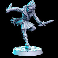 Spike, Anime Adventurer - Single Roleplaying Miniature for D&D or Pathfinder - 32mm Scale Resin 3D Print - RN EStudios - Gootzy Gaming