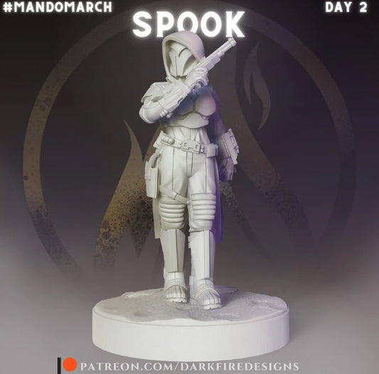 Spook the Female Mando Spy Operative - SW Legion Compatible Miniature (38 - 40mm tall) High Quality 8k Resin 3D Print - Dark Fire Designs - Gootzy Gaming