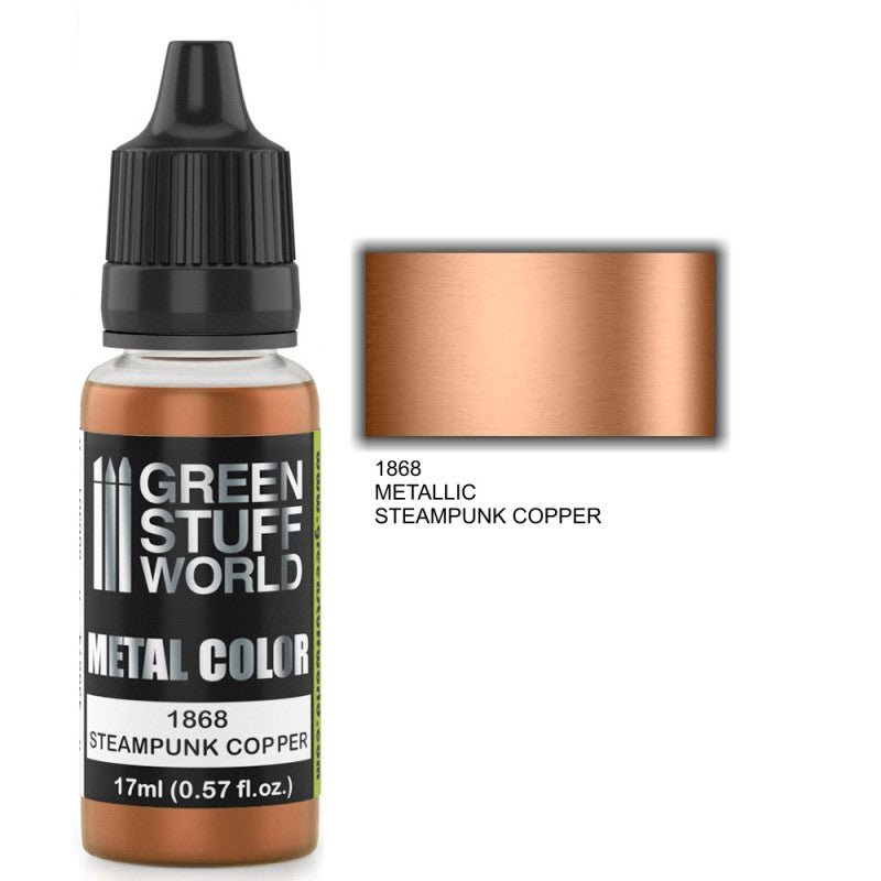 Steampunk Copper - Copper Metallic Paint - Green Stuff World - 17 mL Dropper Bottle - Gootzy Gaming