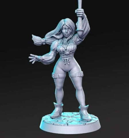 Summoner Princess - Single Roleplaying Miniature for D&D or Pathfinder - 32mm Scale Resin 3D Print - RN EStudios - Gootzy Gaming