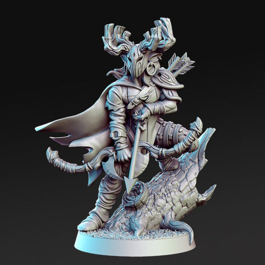 Sureflight, Female Elvish Archer Druid - Single Roleplaying Miniature for D&D or Pathfinder - 32mm Scale Resin 3D Print - RN EStudios - Gootzy Gaming