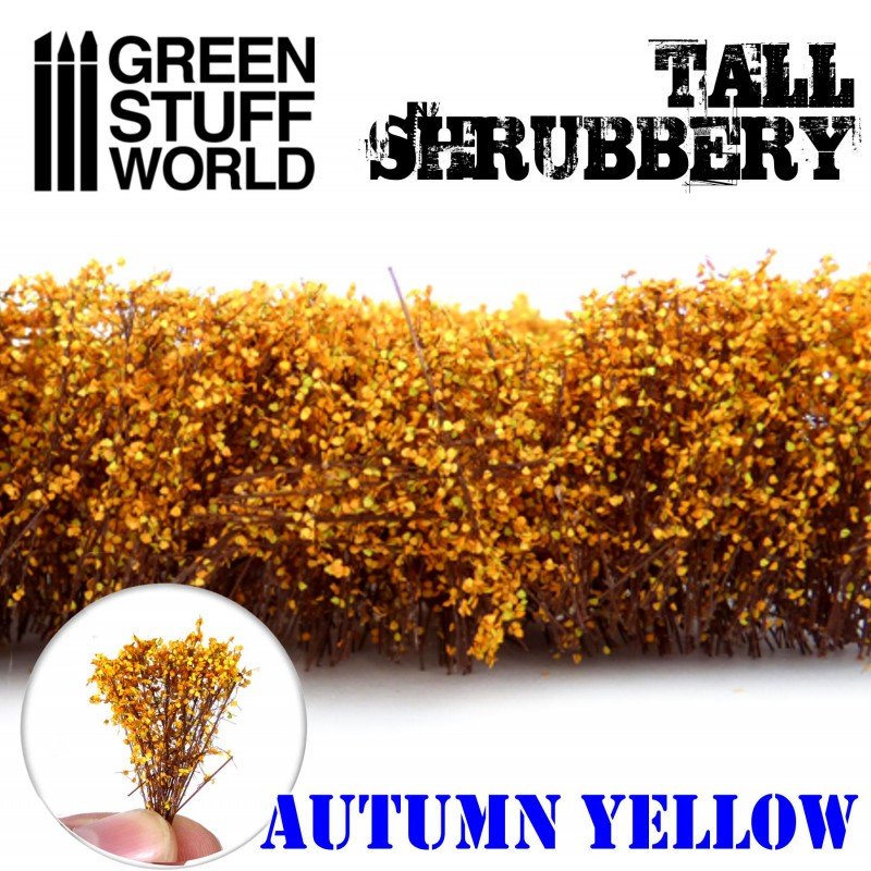 Tall Shrubbery - Autumn Yellow 4CM tall - Green Stuff World - 1 blister pack - Gootzy Gaming