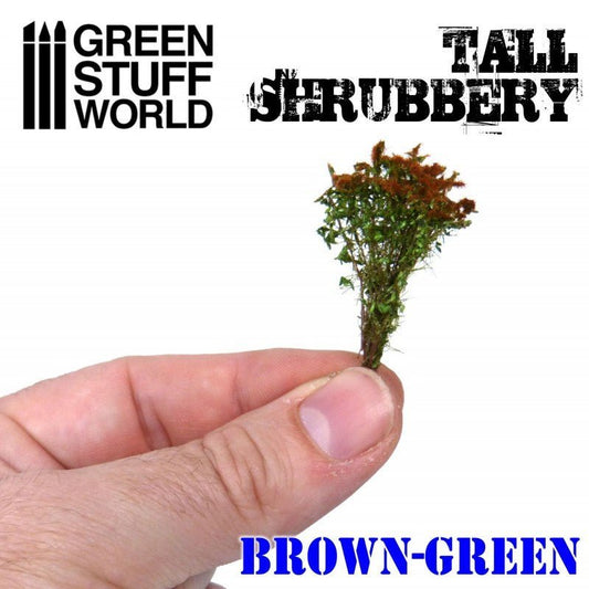 Tall Shrubbery - Brown Green 4CM tall - Green Stuff World - 1 blister pack - Gootzy Gaming