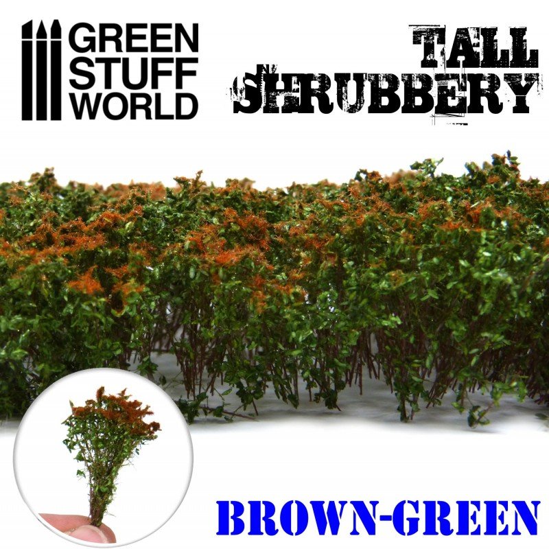 Tall Shrubbery - Brown Green 4CM tall - Green Stuff World - 1 blister pack - Gootzy Gaming