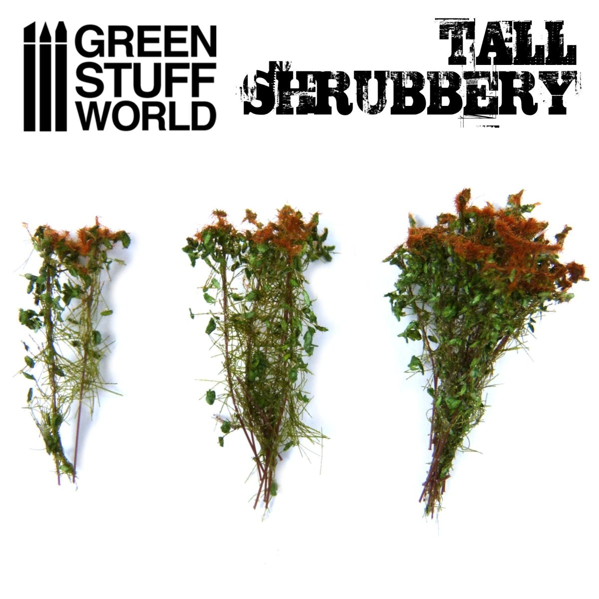 Tall Shrubbery - Brown Green 4CM tall - Green Stuff World - 1 blister pack - Gootzy Gaming