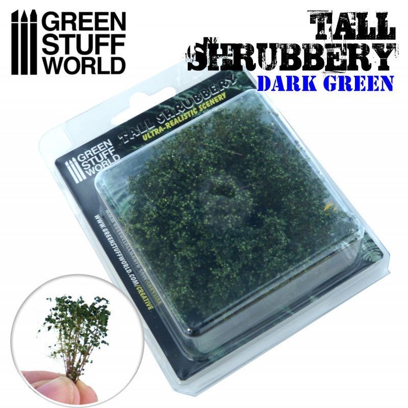 Tall Shrubbery - Dark Green 4CM tall - Green Stuff World - 1 blister pack - Gootzy Gaming