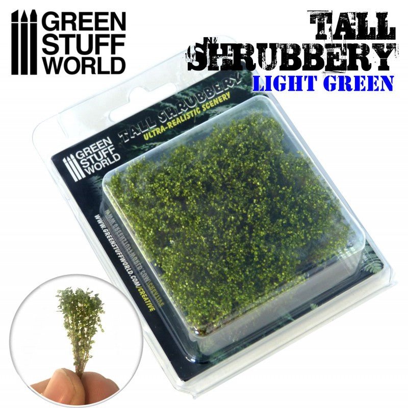 Tall Shrubbery - Light Green 4CM tall - Green Stuff World - 1 blister pack - Gootzy Gaming
