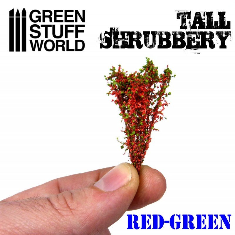 Tall Shrubbery - Red Green 4CM tall - Green Stuff World - 1 blister pack - Gootzy Gaming