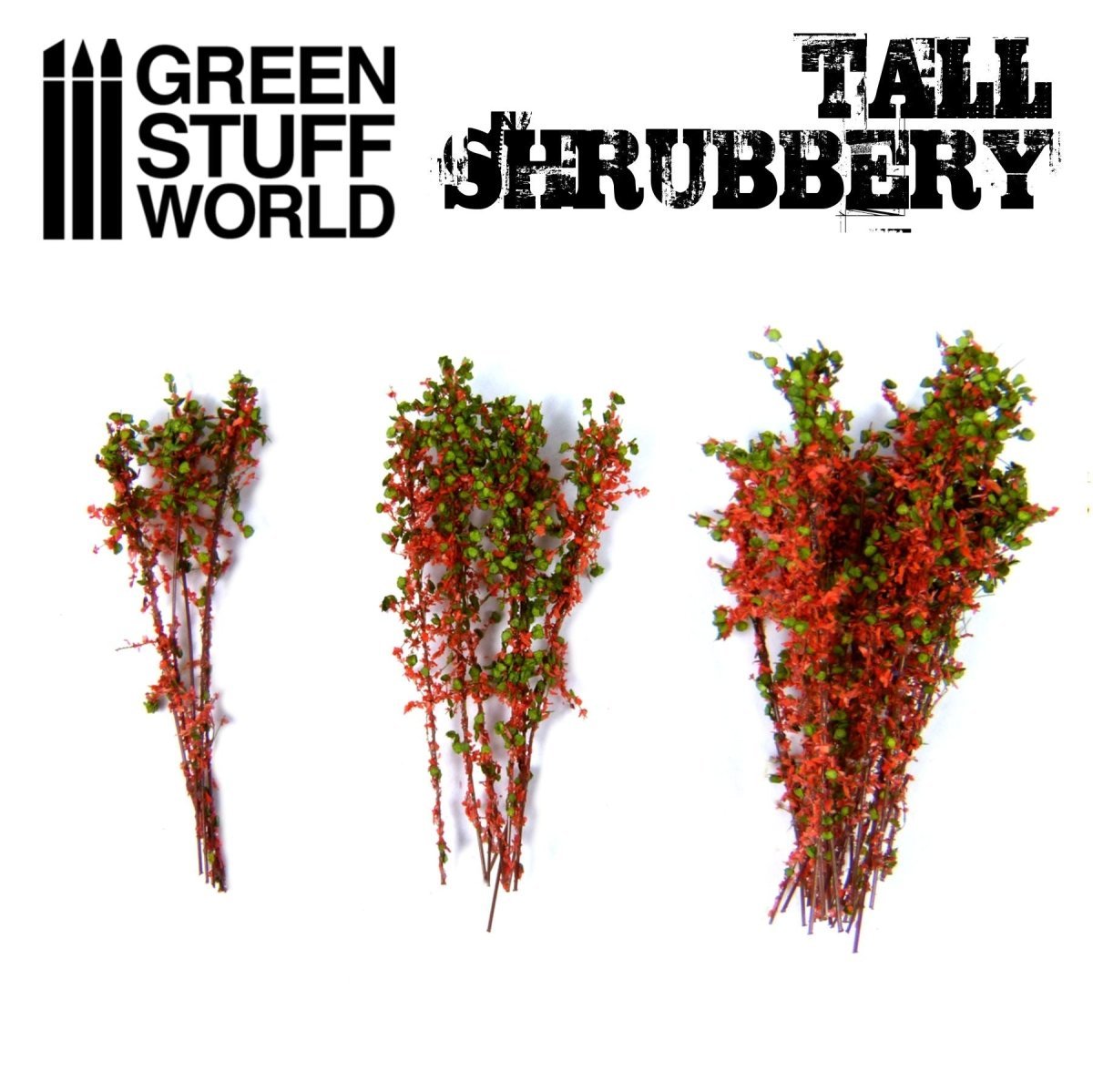 Tall Shrubbery - Red Green 4CM tall - Green Stuff World - 1 blister pack - Gootzy Gaming