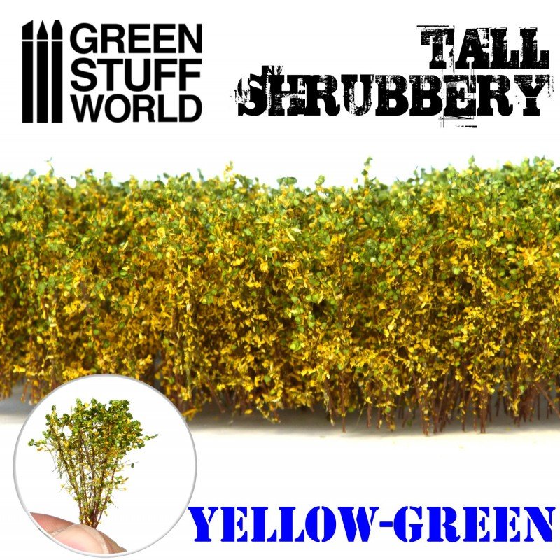 Tall Shrubbery - Yellow Green 4CM tall - Green Stuff World - 1 blister pack - Gootzy Gaming