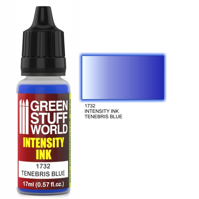 Tenebris Blue Intensity Ink - Acrylic Ink - Green Stuff World - 17 mL Dropper Bottle - Gootzy Gaming