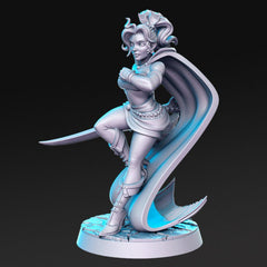 Terry, Female Mage - Single Roleplaying Miniature for D&D or Pathfinder - 32mm Scale Resin 3D Print - RN EStudios - Gootzy Gaming