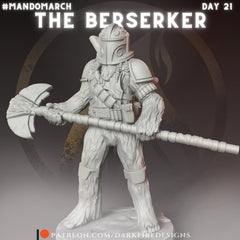 The Berserker, Furball Mando Warrior - SW Legion Compatible Miniature (38 - 40mm tall) High Quality 8k Resin 3D Print - Dark Fire Designs - Gootzy Gaming