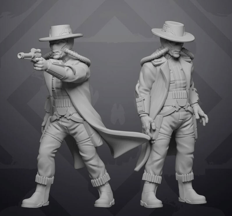 The Blue Stranger Miniature - SW Legion Compatible (38 - 40mm tall) Resin 3D Print - Skullforge Studios - Gootzy Gaming