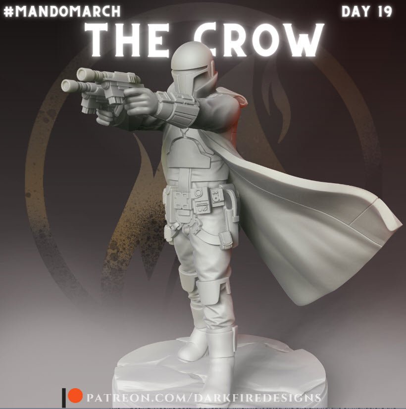The Crow, Mando Liberator - SW Legion Compatible Miniature (38-40mm tall) High Quality 8k Resin 3D Print - Dark Fire Designs - Gootzy Gaming