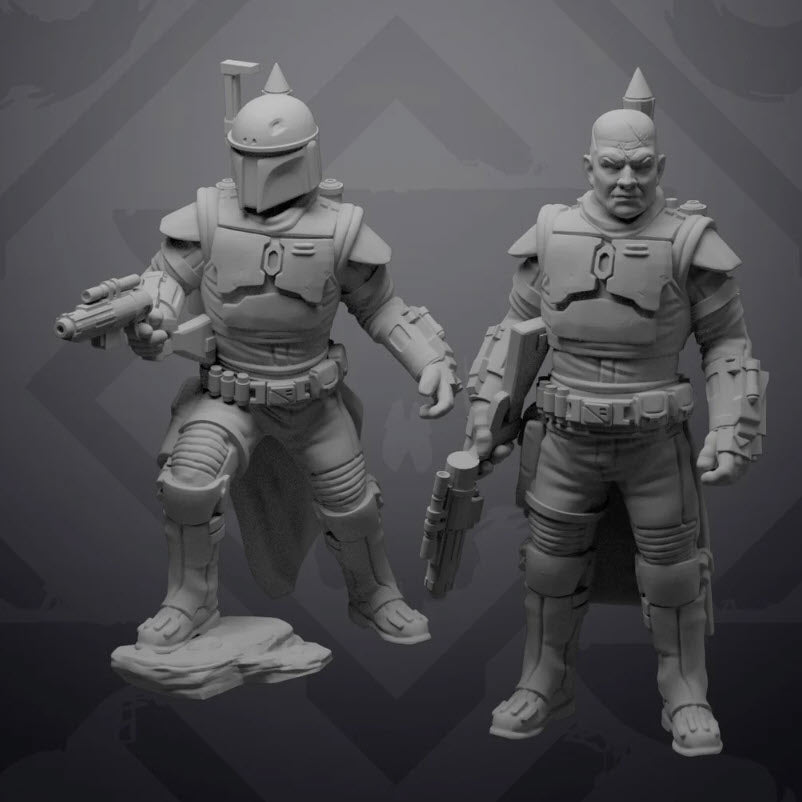 The Daimyo Bounty Hunter Miniature - SW Legion Compatible (38 - 40mm tall) Resin 3D Print - Skullforge Studios - Gootzy Gaming