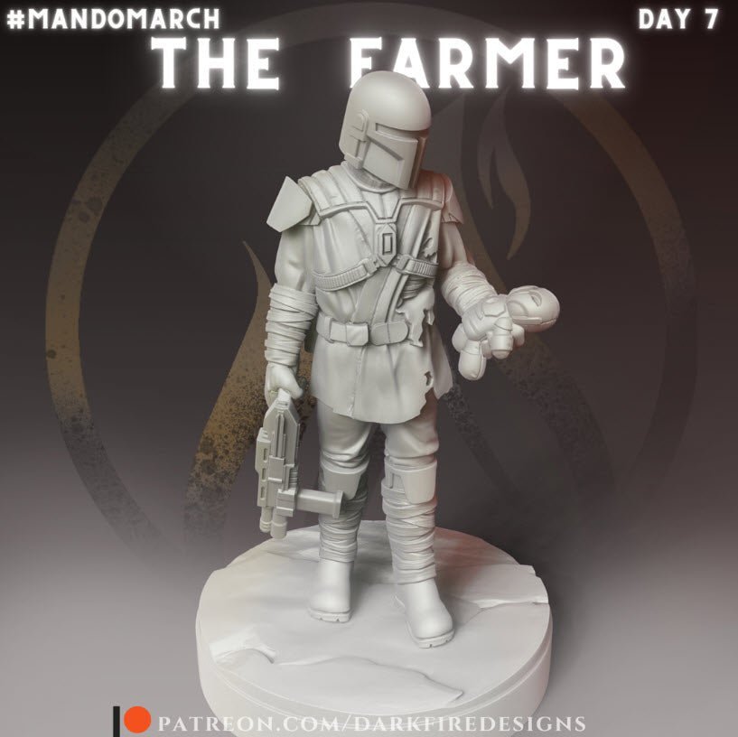 The Farmer, Vengeful Daddy Mando - SW Legion Compatible Miniature (38 - 40mm tall) High Quality 8k Resin 3D Print - Dark Fire Designs - Gootzy Gaming