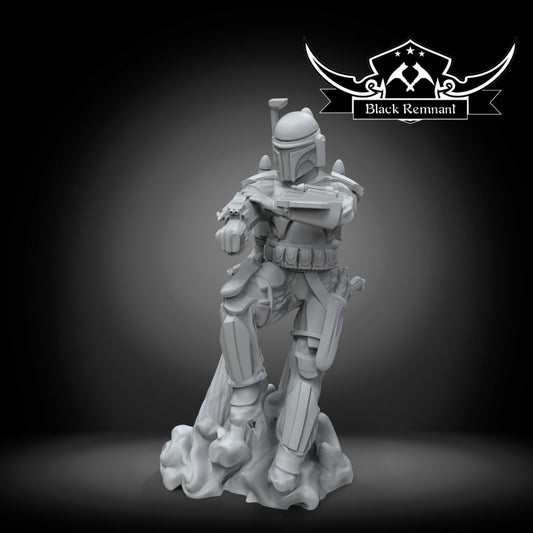 The First Mando Hunter - SW Legion Compatible Miniature (38-40mm tall) High Quality 8k Resin 3D Print - Black Remnant - Gootzy Gaming
