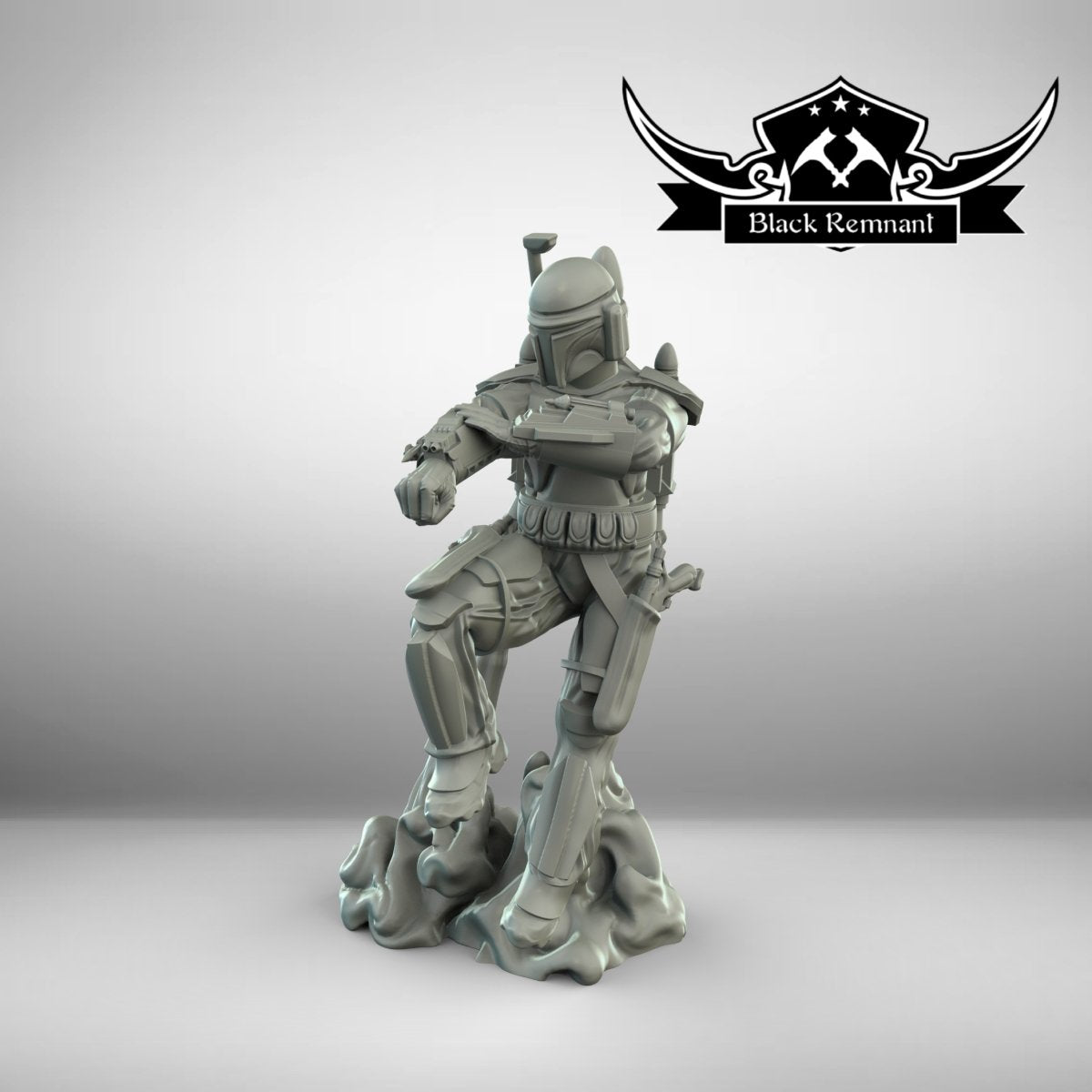 The First Mando Hunter - SW Legion Compatible Miniature (38-40mm tall) High Quality 8k Resin 3D Print - Black Remnant - Gootzy Gaming