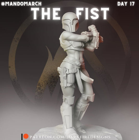 The Fist, Female Mando Night Owl Brawler - SW Legion Compatible Miniature (38 - 40mm tall) High Quality 8k Resin 3D Print - Dark Fire Designs - Gootzy Gaming