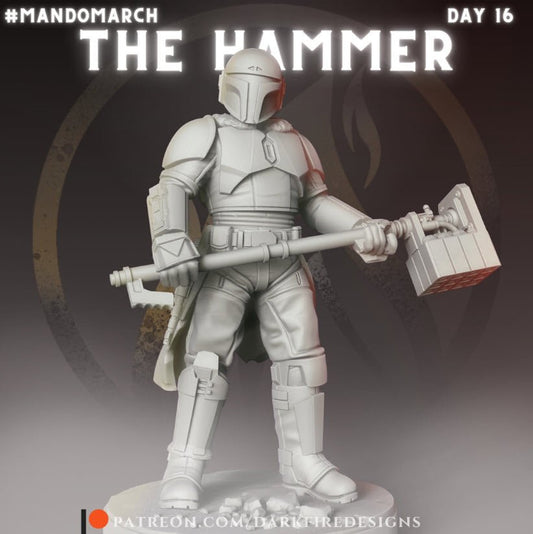 The Hammer, Mando Enforcer - SW Legion Compatible Miniature (38-40mm tall) High Quality 8k Resin 3D Print - Dark Fire Designs - Gootzy Gaming