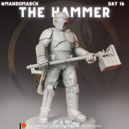 The Hammer, Mando Enforcer - SW Legion Compatible Miniature (38 - 40mm tall) High Quality 8k Resin 3D Print - Dark Fire Designs - Gootzy Gaming