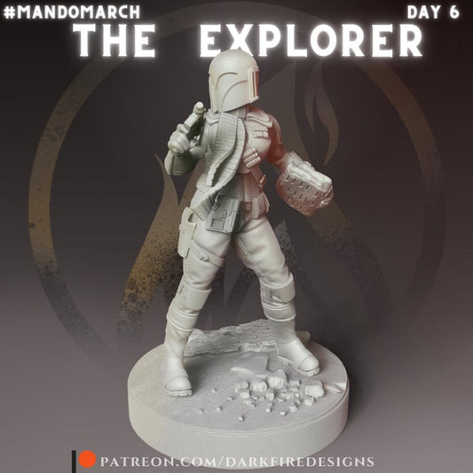 The Mando Ancient Archaeology Explorer - SW Legion Compatible Miniature (38 - 40mm tall) High Quality 8k Resin 3D Print - Dark Fire Designs - Gootzy Gaming