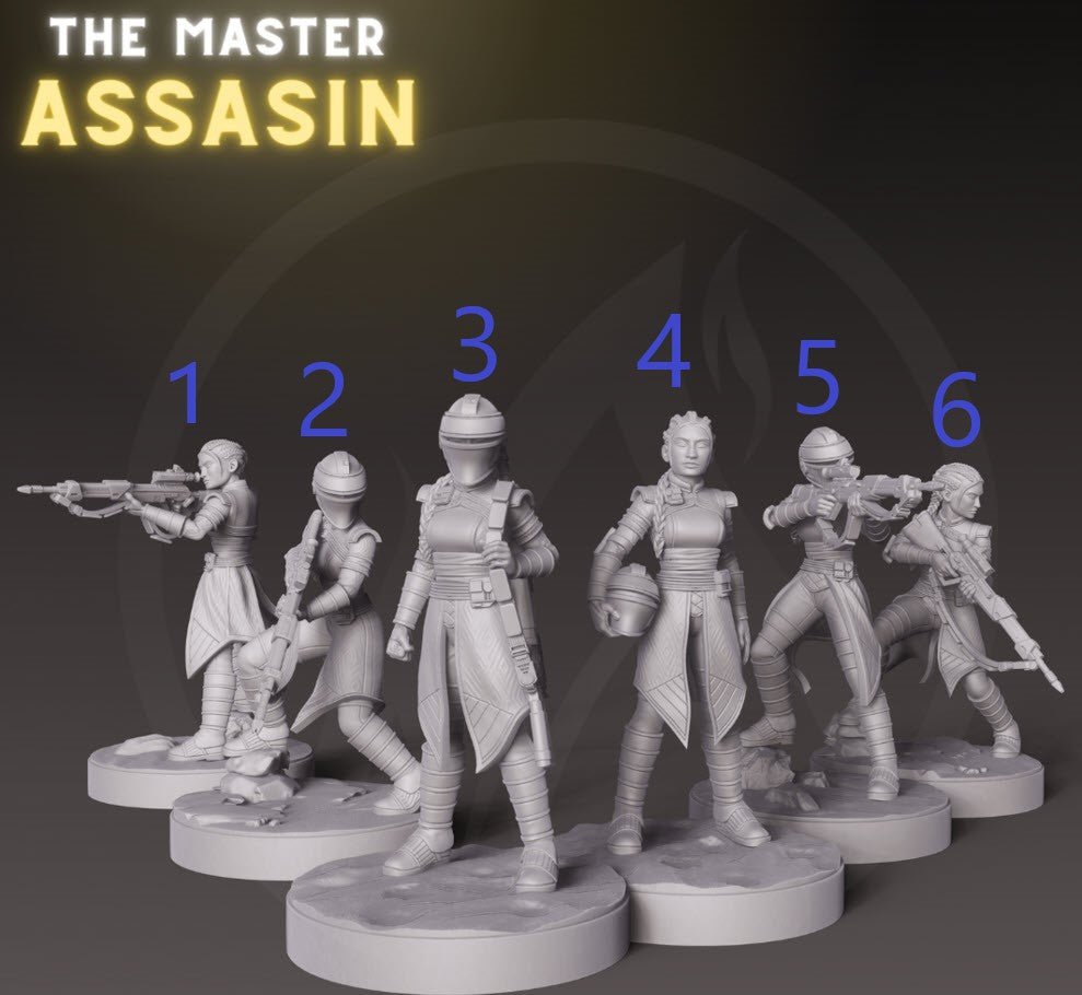 The Master Assassin Miniature - SW Legion Compatible (38-40mm tall) Resin 3D Print - Dark Fire Designs - Gootzy Gaming