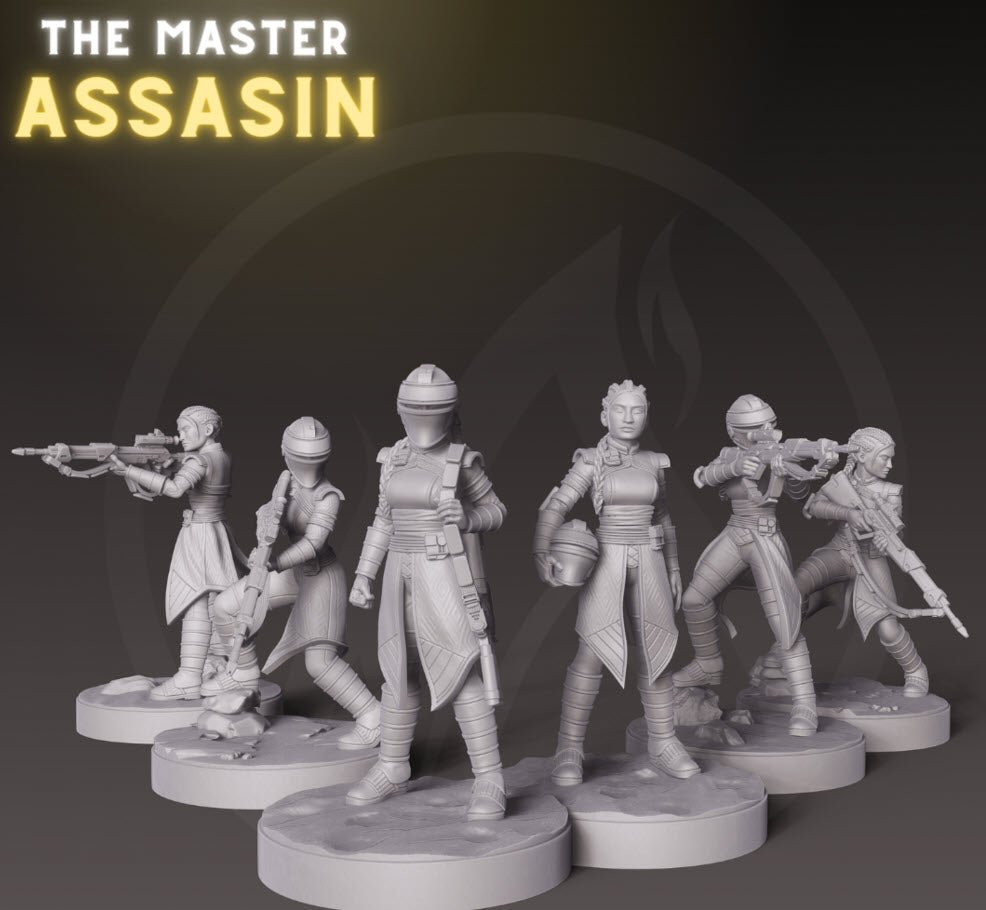 The Master Assassin Miniature - SW Legion Compatible (38-40mm tall) Resin 3D Print - Dark Fire Designs - Gootzy Gaming