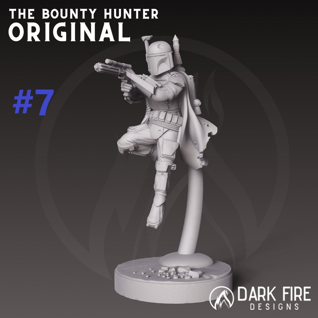 The Original Mando Hunter Miniature - SW Legion Compatible (38 - 40mm tall) Multi - Piece Resin 3D Print - Dark Fire Designs - Gootzy Gaming