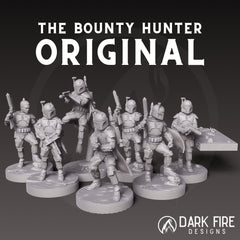 The Original Mando Hunter Miniature - SW Legion Compatible (38 - 40mm tall) Multi - Piece Resin 3D Print - Dark Fire Designs - Gootzy Gaming