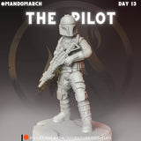 The Pilot, Mando Starship Pilot - SW Legion Compatible Miniature (38-40mm tall) High Quality 8k Resin 3D Print - Dark Fire Designs - Gootzy Gaming