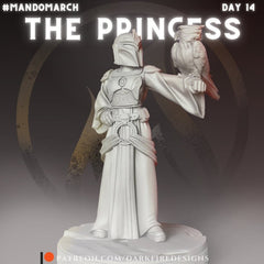 The Princess, Female Mando Royalty - SW Legion Compatible Miniature (38 - 40mm tall) High Quality 8k Resin 3D Print - Dark Fire Designs - Gootzy Gaming