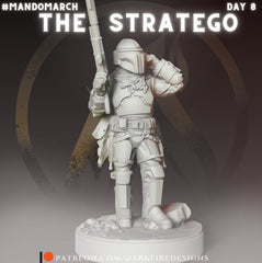The Stratego, Superb Mando General - SW Legion Compatible Miniature (38 - 40mm tall) High Quality 8k Resin 3D Print - Dark Fire Designs - Gootzy Gaming