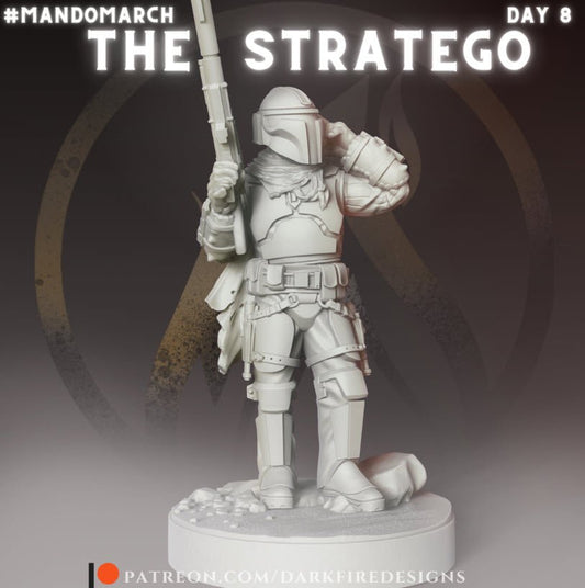The Stratego, Superb Mando General - SW Legion Compatible Miniature (38-40mm tall) High Quality 8k Resin 3D Print - Dark Fire Designs - Gootzy Gaming